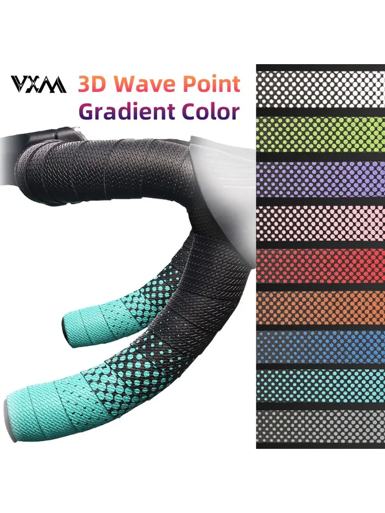 AliExpress VXM Road Bike Handlebar Tape Wave Point Gradient Color Bar Tapes Soft Anti-Vibration Wrap Tape Durable