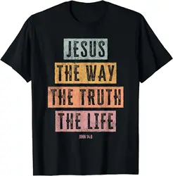 Christian T Shirt Women Men Kids Jesus The Way Truth Life T-Shirt  Graphic T Shirts  Vintage T Shirt  Camisetas