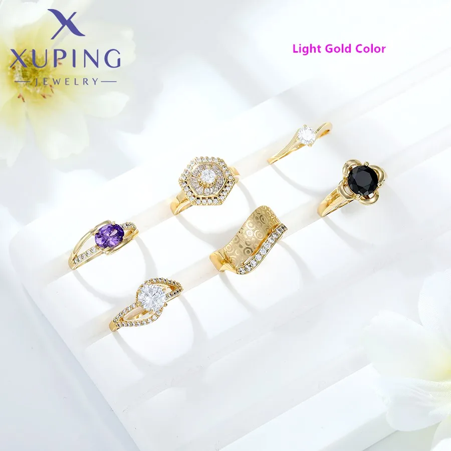 Xuping Jewelry Fashion Charm Mixed Rings Group Popular Rings for Women Gold Plated Party WeddingGift