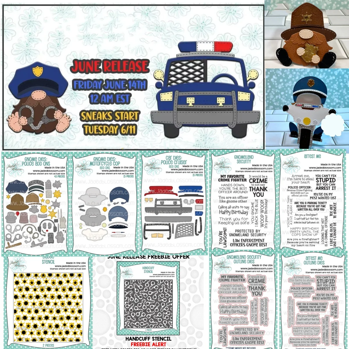 

2024 New Police Tool Metal Cutting Dies Clear Stamps Stencil DIY Scrapbook Diary Decoration Embossing Cut Template Make Card