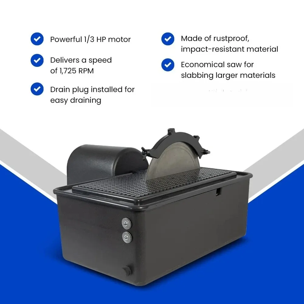 US Shipped  10 Inch Lapidary Rock Saw Polisher Machine with 2 Diamond Blades for Cutting Stone Glass Gem Crystal 115V - view 5