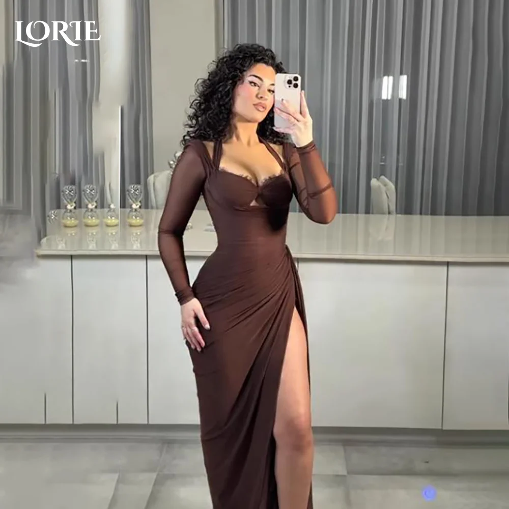 

LORIE Saudi Party Dress Sweetheart Long Sleeve A-Line Evening Dress Prom Dresses Bobycon Chiffon Party Gown Club 2026 Customized