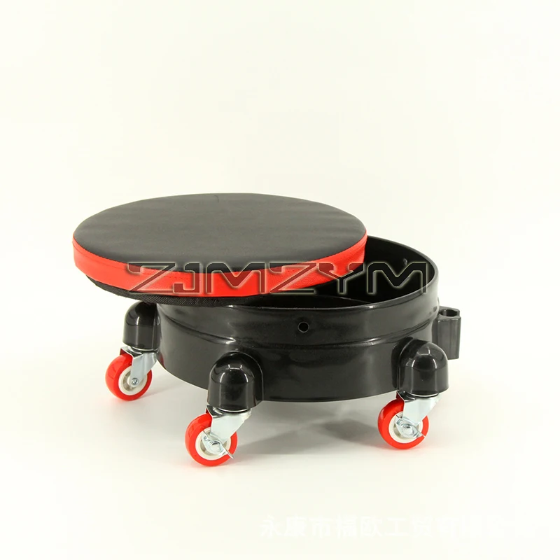 Rolling Bucket Dolly Easy To Use Car Wash Bucket Dolly Car Accessories Swivel Rolling Seat Cushion with Wheel Accessories