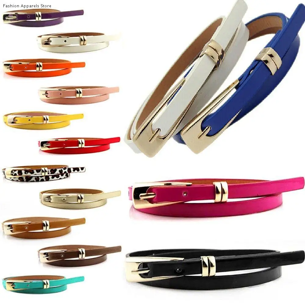 

Simple Clothing Accessories Cummerbund Girl Decoration Lady Buckle Multicolor Waistband Candy Color Thin Belt Waist Skinny