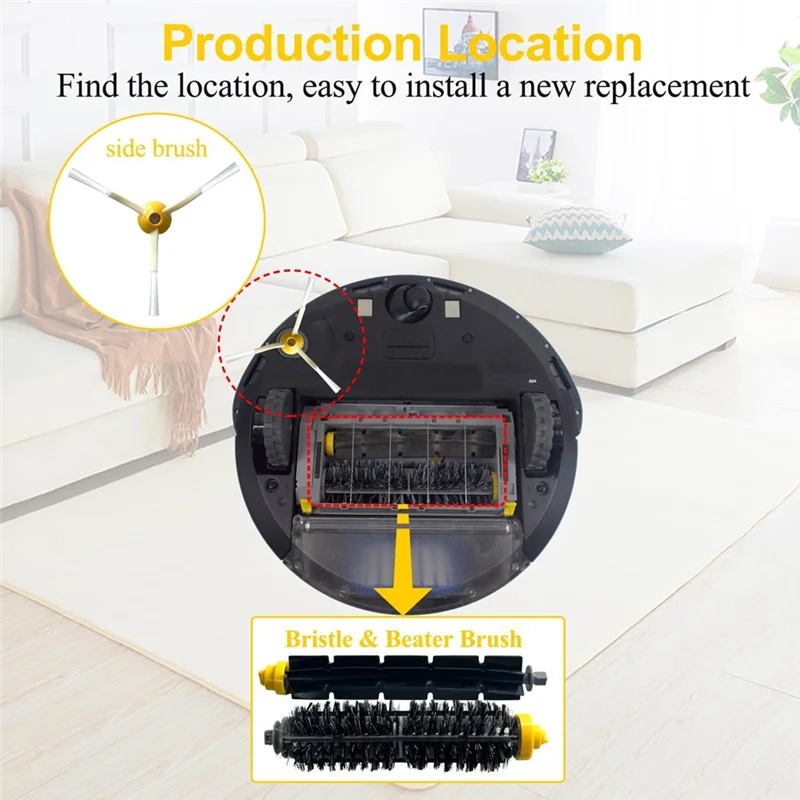 

Для Irobot Roomba 600 и 700 серий 614 630 635 640 645 650 660 675 680 690 695 760 770 780 Детали вакуумного ролика боковой щетки