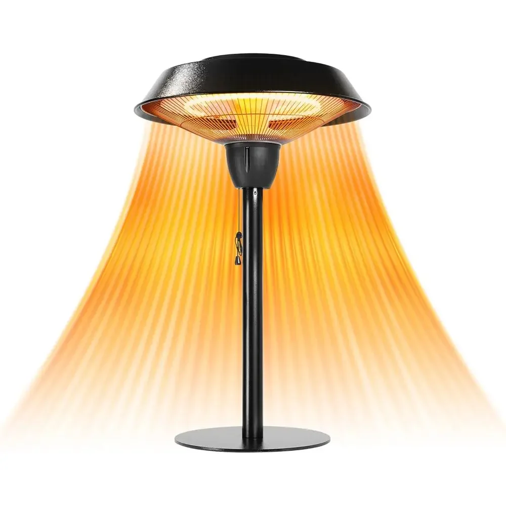 1500W IP44 Rated Hammered Bronze Outdoor Infrared Electric Tabletop Heater with Tip-Over Protection