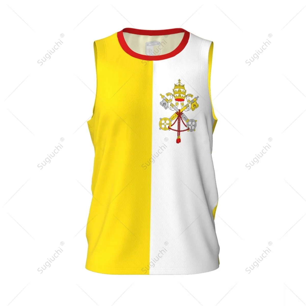 Vatican City Flag Men Basketball Sports Jersey Running Fitness Multifunction Sleeveless tshirt Exclusive Custom Name Nunber