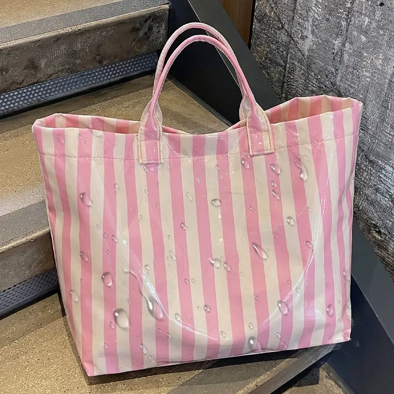 

Fashion Waterproof Striped Pattern Design Large Capacity Travel Handbag Luggage Shoulder Bag Travel Storage Suitcase Accessories