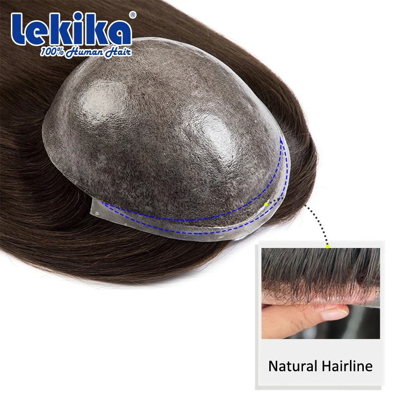 المرأة هيربيسي حقن الشعر المستعار بولي 100% خصلات الشعر المستعار الإنسان استبدال نظام الشعر 16 ''شعر طويل المرأة الشعرية الاصطناعية #3