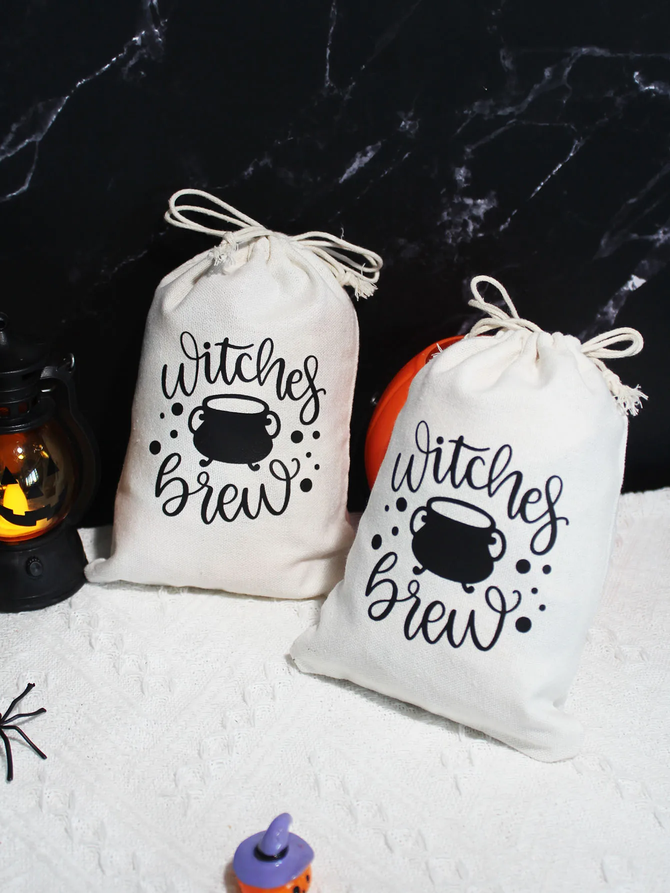 5/10pcs Halloween candy bag, witch pot shaped, trick or treat, party, holiday exclusive bag, can hold candy, cookies, chocolate