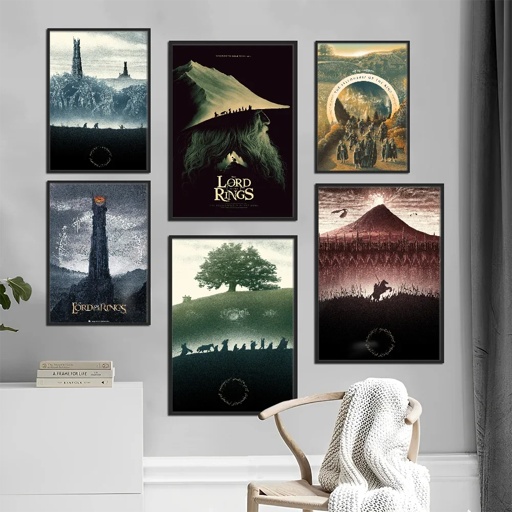Retro The L-Lords of the R-Rings Poster Movie Sticky Posters canvas painting Room Bar Cafe Aesthetic Art Wall Painting decor