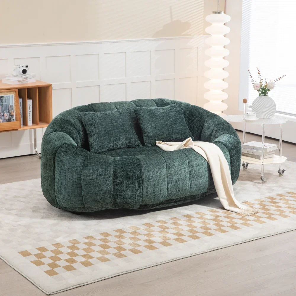 Bean Bag Sofa Lazy Sofa Durable Comfort Lounger High Back Bean Bag Chair Couch Accent Floor Soft Lounge Chair (Emerald chenille)