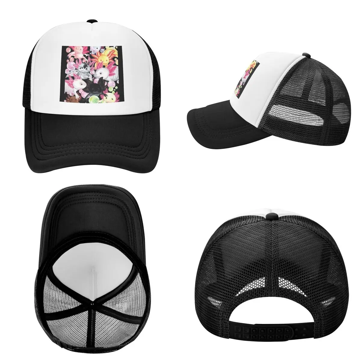 Axolotl Sea Animal Cap Fashion Mesh Baseball Caps Adjustable Hat Hip Hop Summer Unisex Baseball Hats