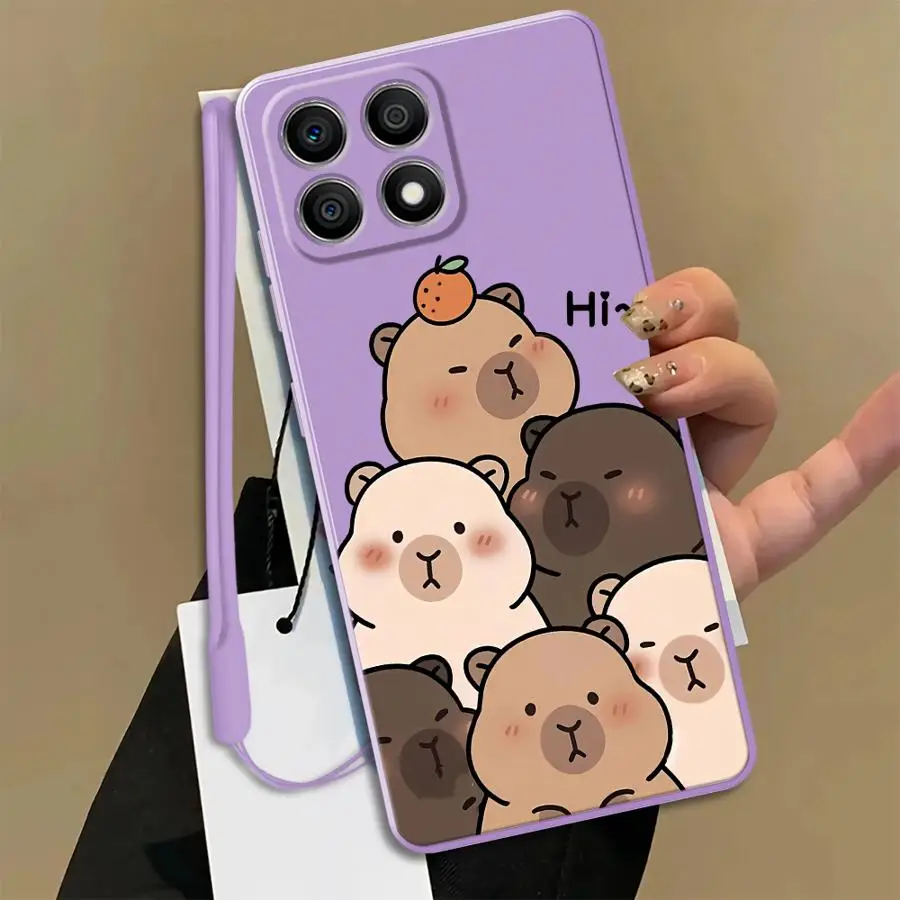 

Case for Honor X5c X8b X9D X9b X7b X7a X8a X9C X7d X9a Soft Funda Phone Cover Cartoon Cute Capybara