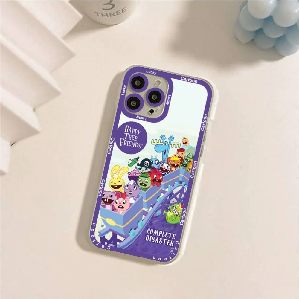 Cute Cartoon Happy tree friends Phone Case For iPhone 12 11 13 14 Pro Max XR XS Max X SE2020 7 8 Plus Case