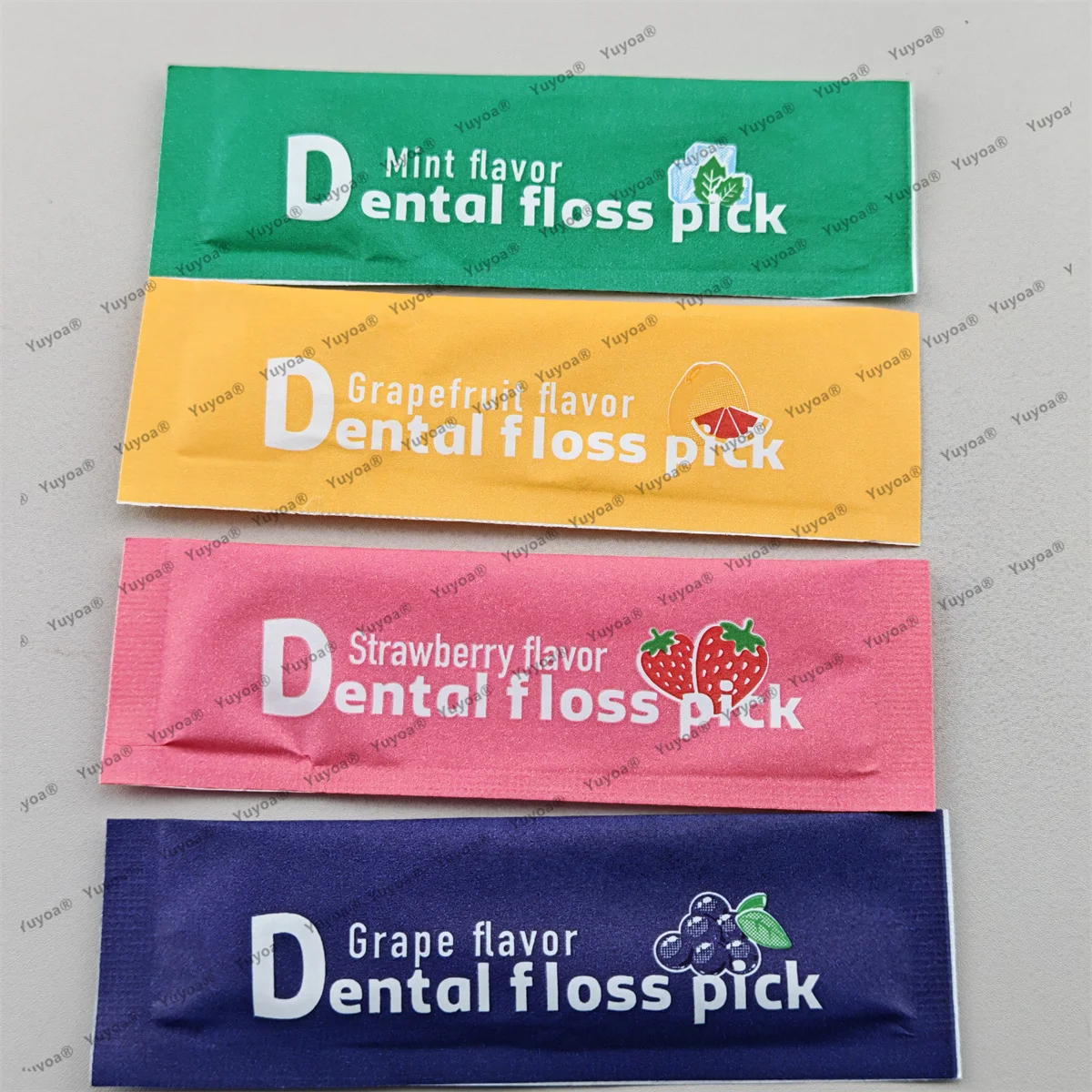 500pcs Individual Pack Dental Floss Picks Fruit Flavor  Floss Plastic Toothpicks Teeth Cleaning Interdental Pick Oral Hygiene
