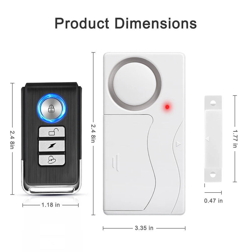 Awapow Wireless Door Alarm With Remote Control Anti-Theft Door And Window Security Alarms Home Security Sensor Burglar Alarms