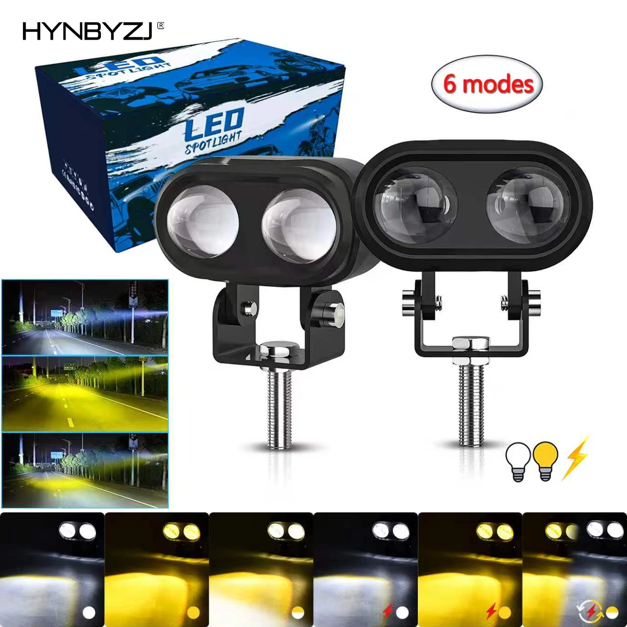 HYNBYZJ Motorcycle Driving Fog Lamps Lighthouse for Led Spotlight 3000k/4500k/6000k 280W 6000K for ATV Truck Dirt Bike SUV UTV