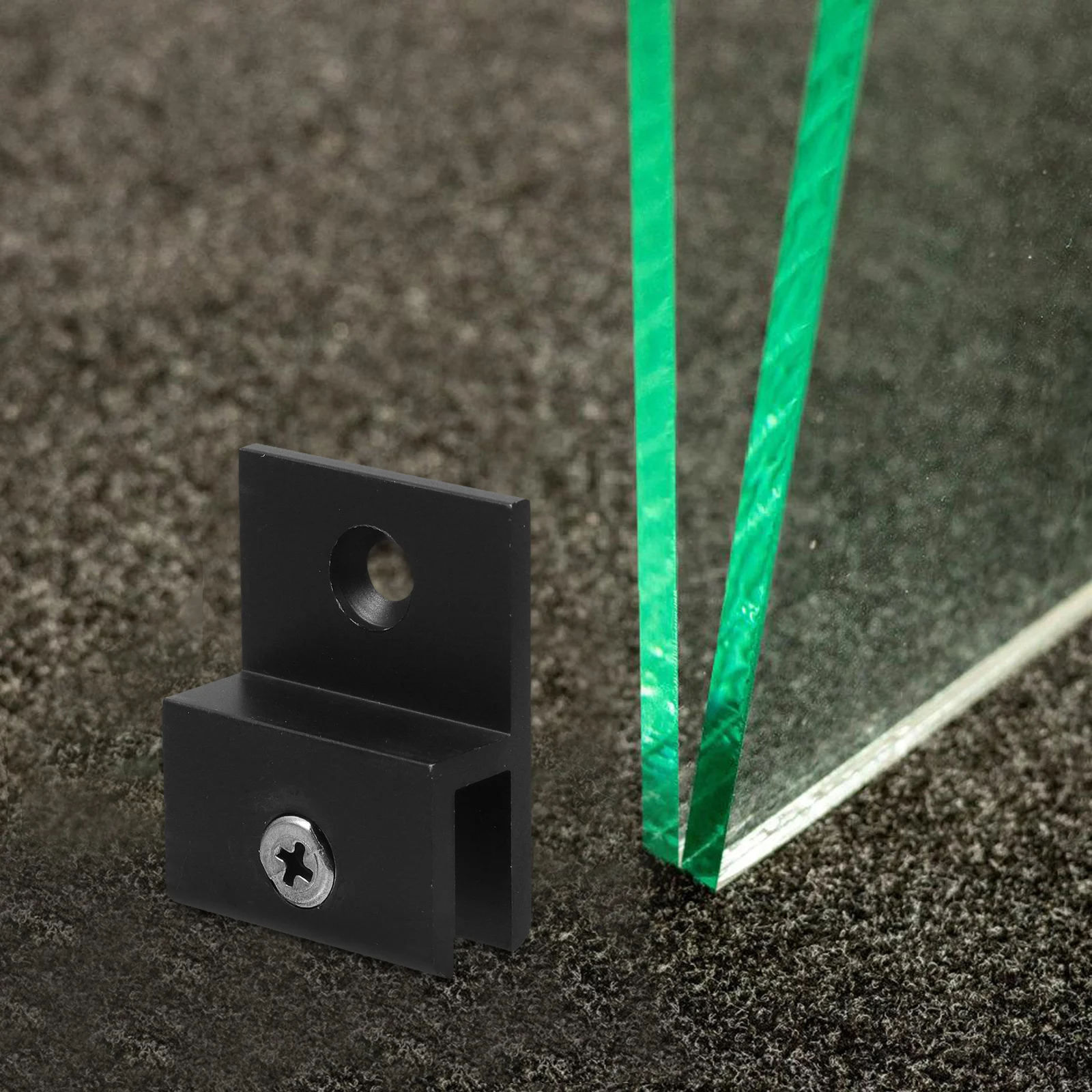 

6Pcs Black Aluminum Glass Clips H-Type Fixing Brackets for Wall Mounted Glass Shelves Mirrors Acrylic Panels Support Hardware