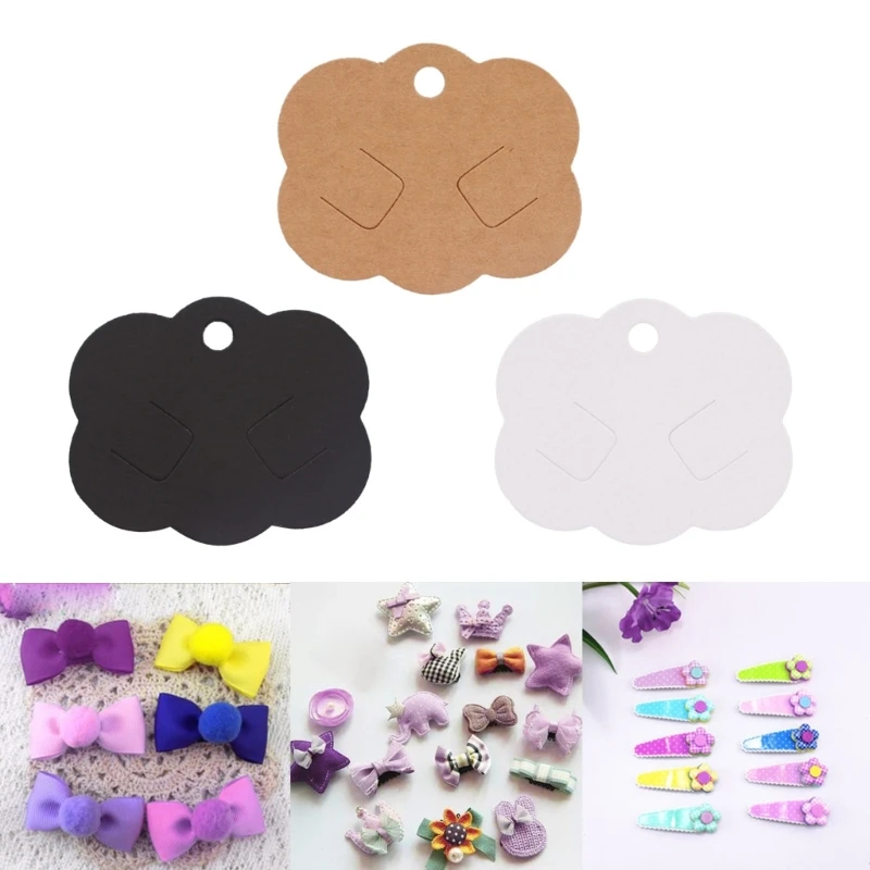 

Set of 100 Jewelry Display Cards Hair Clip Cards Necklaces Cards Paper Texture Convenient Jewelry Cards for Displaying