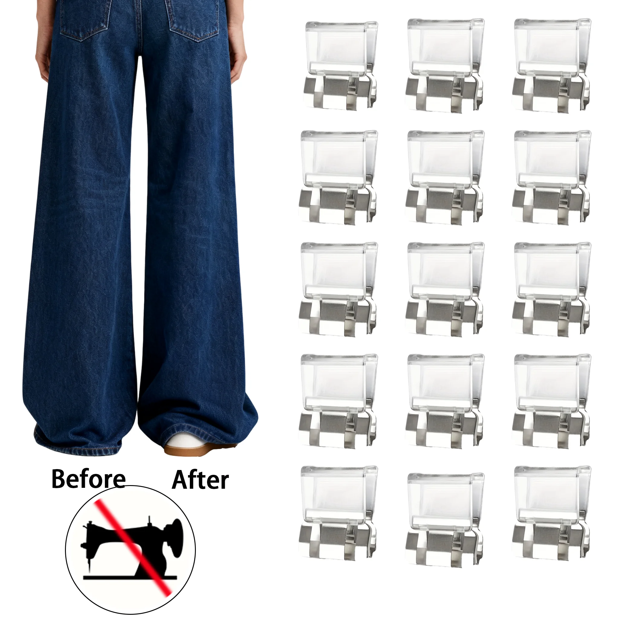 Invisible Pants Leg Fixing Buckle Detachable Leg Shortening Clip for Anti-drag Pants Hem Fixing Device, Seam-free Hidden