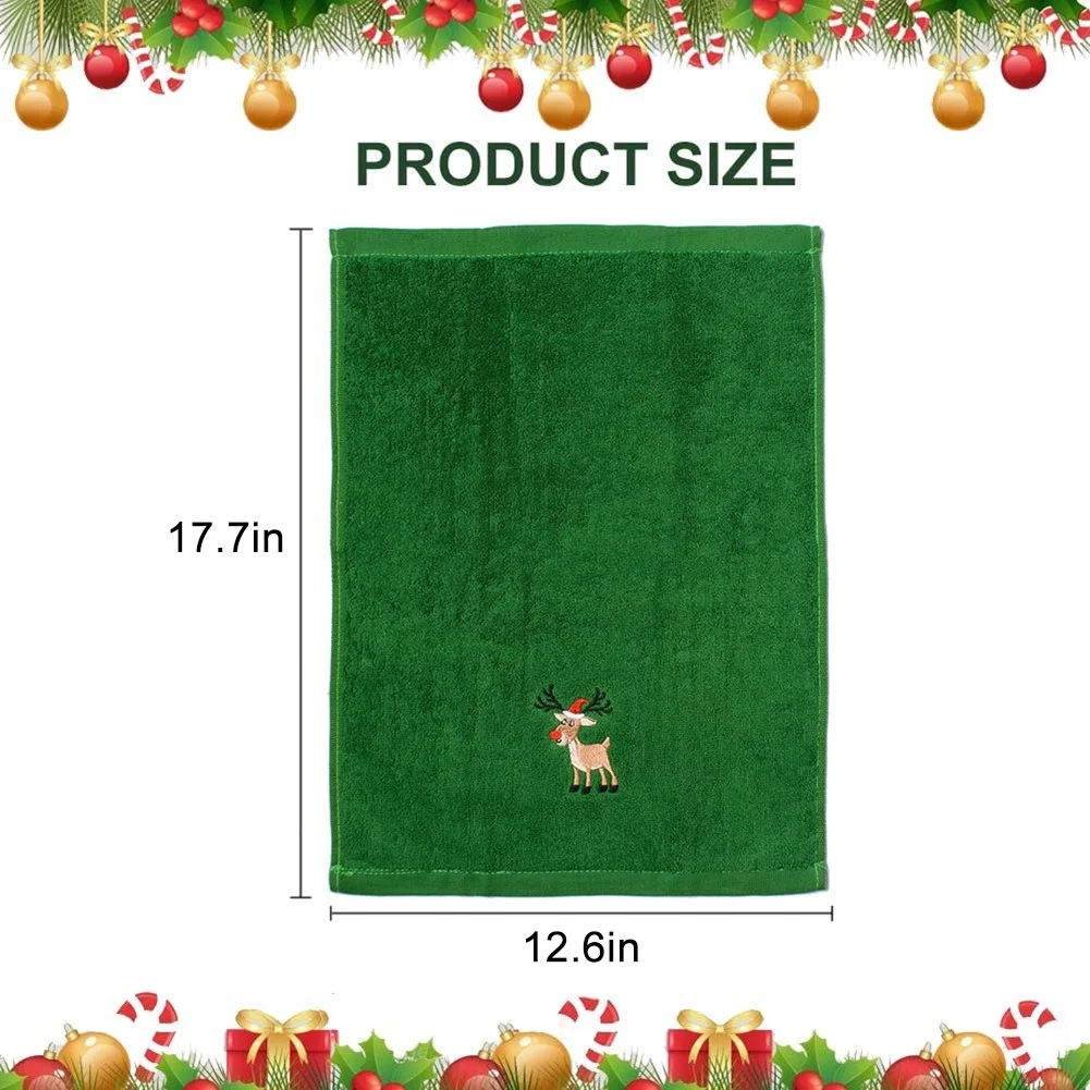 3PCS Set Soft Cotton Towels Merry Christmas Santa Claus Hand Towels 32x45cm Absorbent Hand Bath Towels for Home Hotel Bathroom