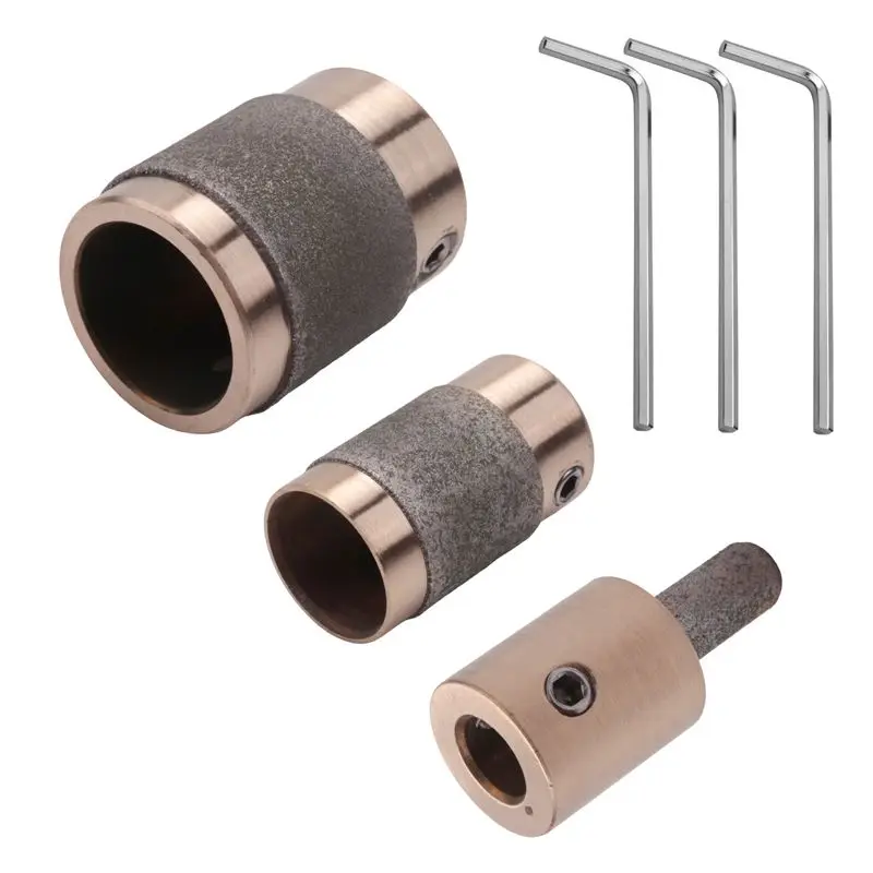 aa73-3個入りグラインダーヘッド-1インチ-3-4インチ-1-4インチ-真鍮コア-標準グリット-ステンドグラスグラインダービットヘッド-ガラス・石用