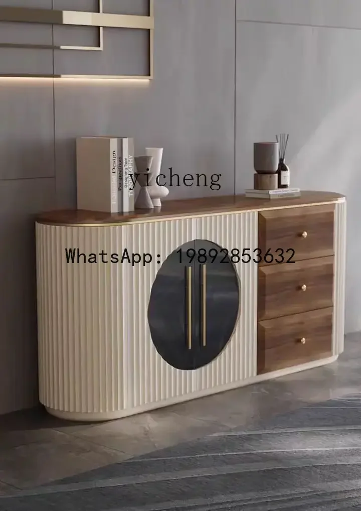 Q6    dining side household small apartment glass door side cabinet medium antique living room storage cabinet