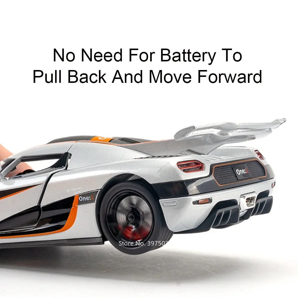 1:24 ONE-1 Miniatur-Spielzeugautos, Legierungsdruckgussmodelle, Rückziehfahrzeuge, 4 Türen, geöffnet, Sportwagen, Kleinkindspielzeug für Kinder, Geschenke