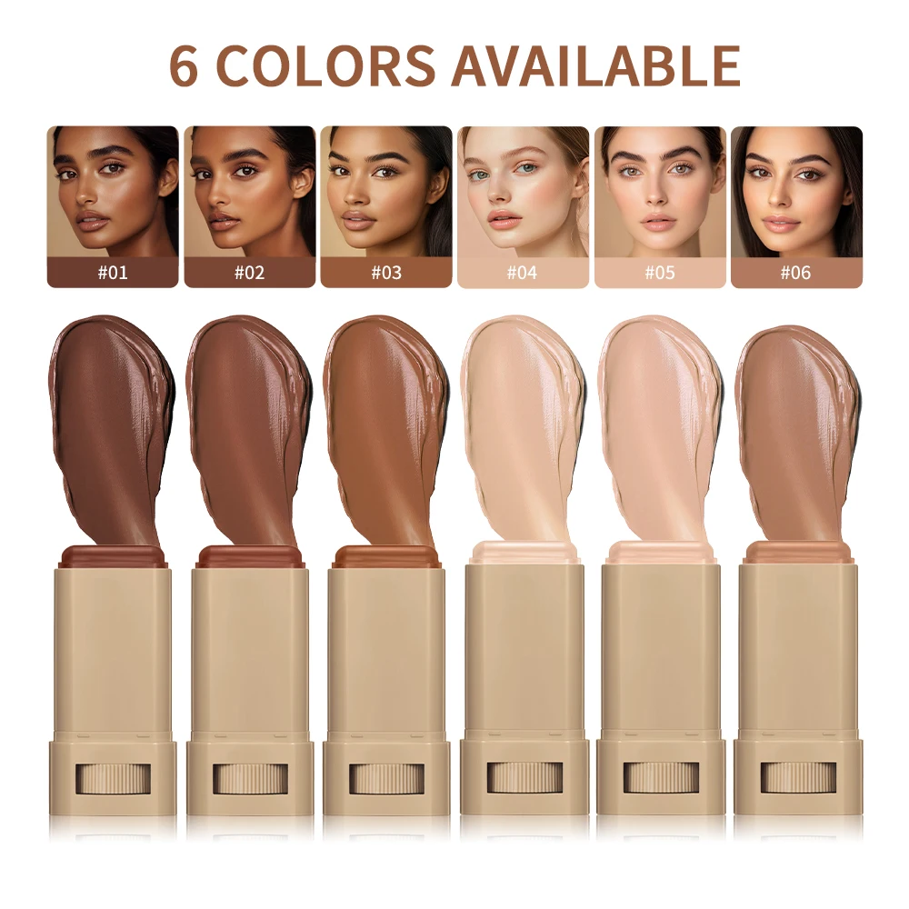 Foundation Stick  Serum Boosted Skin Tint Balm Silky Texture Moisturizing Coverage Plumper Natural Even Skin Tone Travel Makeup