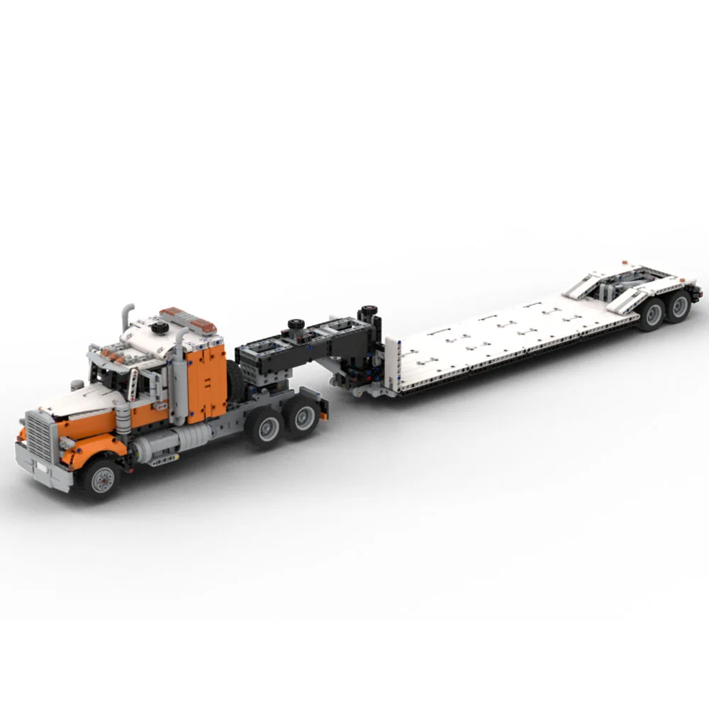 

1913PCS Engineering Container Tractor Heavy Duty Truck and Gooseneck Trailer creative ideas Toy gift technology Blocks