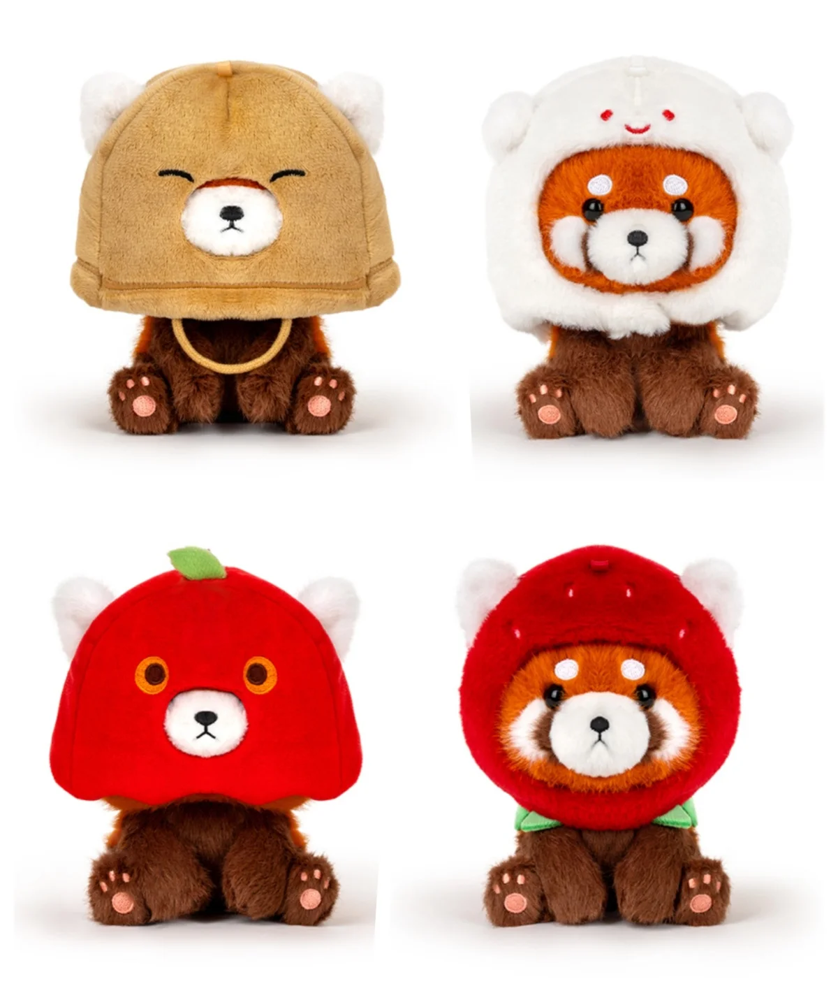 

14cm Cute Head Cover Little Panda Plush Toy Paper Bag, Apple, Ghost, Strawberry, Red panda Kids Birthday Xmas Gifts Home Decor
