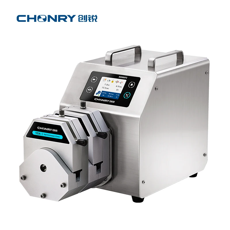 Dual Channel Filling Machine Stainless Steel Peristaltic Pumps Digital High Flow