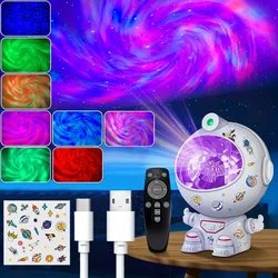 Kids Star DIY Projector Night Light with Remote Control 360 Adjustable Design Astronaut Nebula Galaxy Lighting for Children