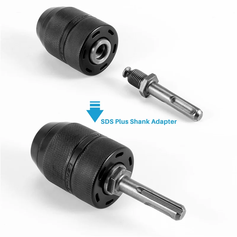 ใหม่ 2-13MM Keyless Drill Chuck พร้อม SDS Plus Shank Adapter, 1/2-20UNF Impact เจาะ Chuck เปลี่ยนอะแดปเตอร์แปลงเครื่องมือ