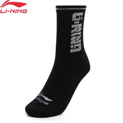 Li-Ning Men Women Sports Style Socks 22-26cm Letters Unisex Comfortable Breathable Sock AWLT131