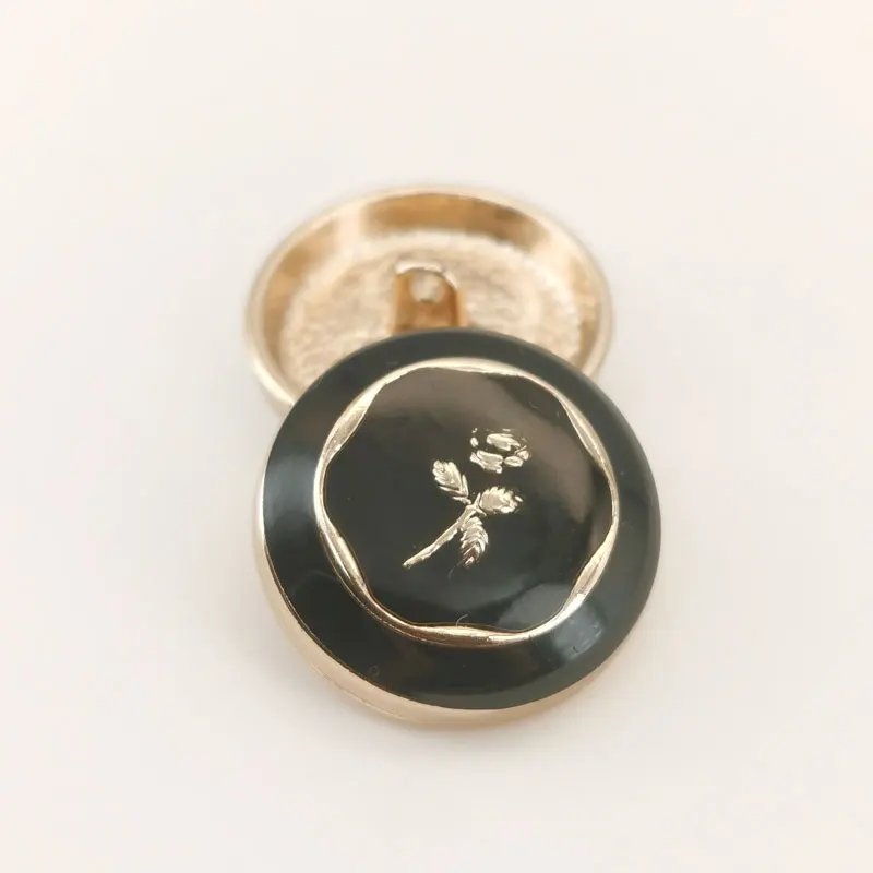 10 Stück 11,5/18/23 mm runde Metallknöpfe mit glattem Blumenmuster für Hemd, Mantel, Premium-Kleidungszubehör, Ersatzknopf – Detail 6