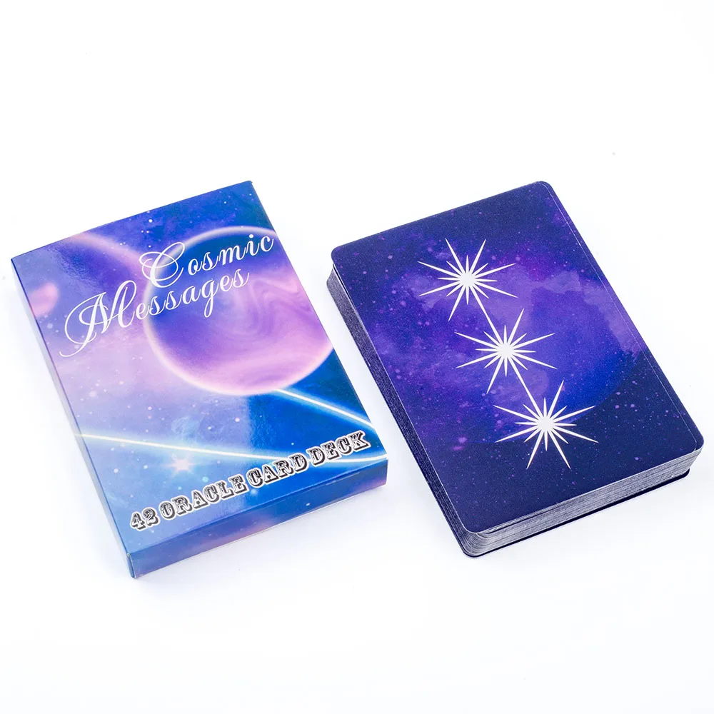 Premium Board Game Cosmic Messages 42 Oracle Card Deck Twin Flame Love Message English Visions Divination Edition 10.3*7.3cm