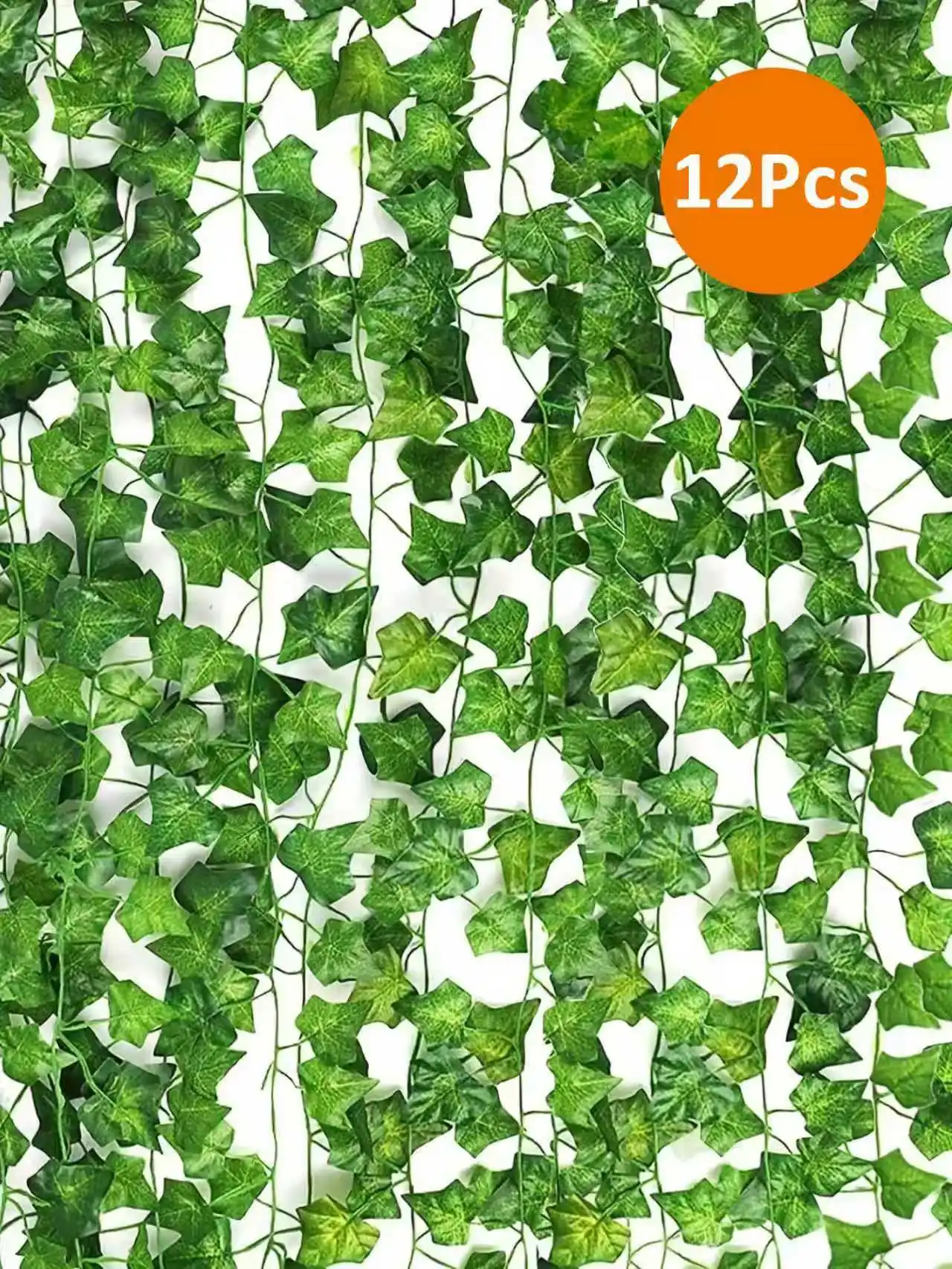 1/6/12 Stück künstliche Efeublätter, künstliche Girlande, grüne hängende Pflanze, Ranken, für Hochzeiten, Partys, zur Wanddekoration, für Partyräume, zur ästhetischen Dekoration – Hochzeits-, Halloween-, Weihnachts- und Thanksgiving-Dekoration, Herbstdekoration. – Detail 9