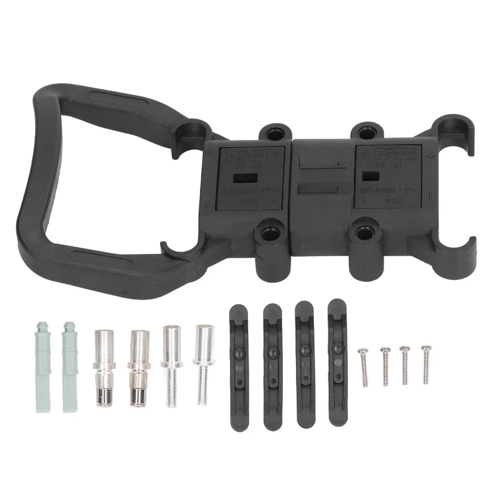 

80A Разъем питания для вилочного погрузчика Мужской Женский Черный Разъем для зарядки аккумулятора Быстроразъемный разъем для аккумулятора Электрические вилочные погрузчики