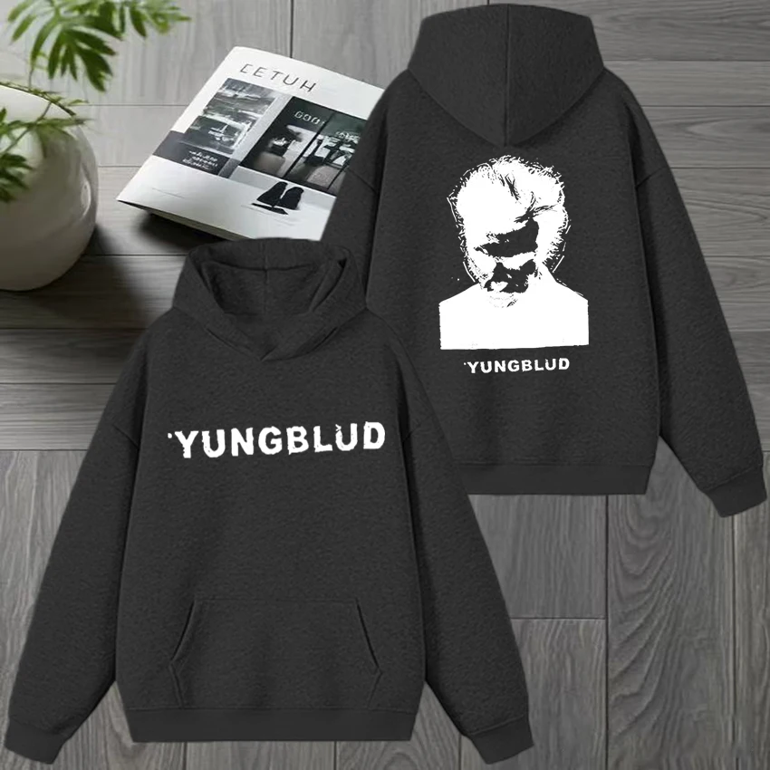مغني الراب Yungblud ألبوم جولة 2025 مزدوجة الوجهين أغطية رأس مطبوعة للجنسين الهيب هوب الشرير الشارع الشهير الرجال النساء الصوف عادية البلوز