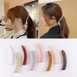 Solid Color Banana Clip Women Girls Frosted Ponytail Hairpin Simple Hair Claw Hair Style Clip Hair Accessories Headwear Barrette