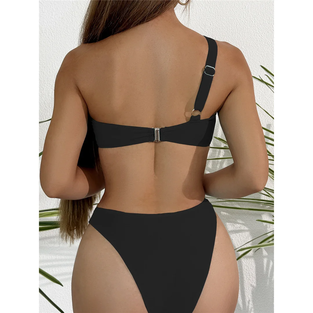 S - XL Asymmetrischer Badeanzug mit Leoparden-, Punkt- und Blumenmuster für Damen, einteiliger Badeanzug, One-Shoulder-Badeanzug, Badebekleidung, Badeanzug V8526 – Detail 17