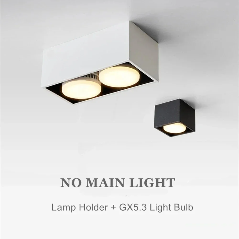 

Angle Adjustable 1/2 Heads Surface Mounted Downlight Holder with GX5.3 Bulb for Living room Bedroom TV Background Indoor