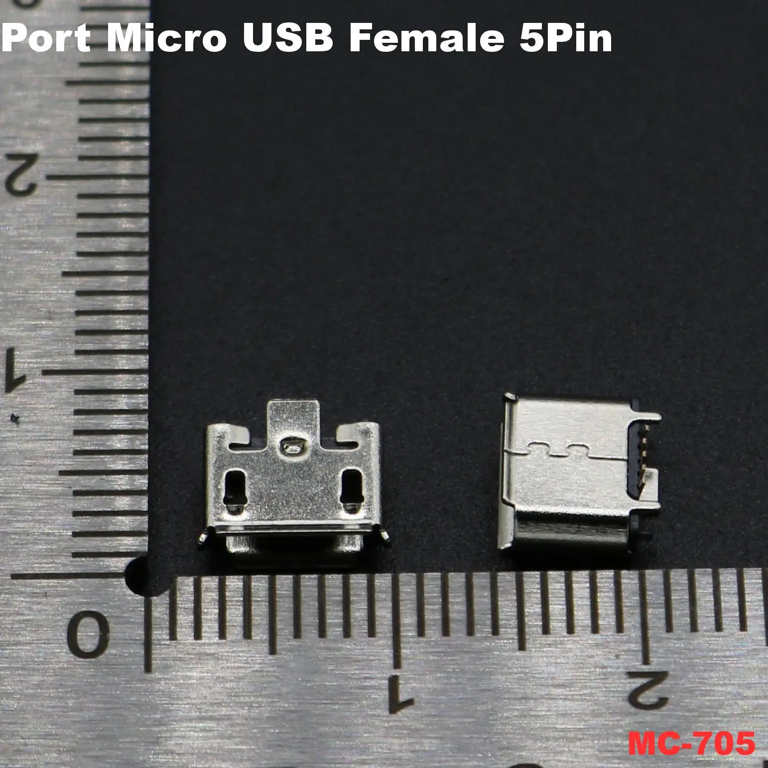 10 Stück gebogene/flache MICRO-USB-Buchse 5-polig 180 Grad Ladeanschluss für Smartphone, GPS, Bluetooth-Player, DIY-Elektrospielzeug – Detail 2