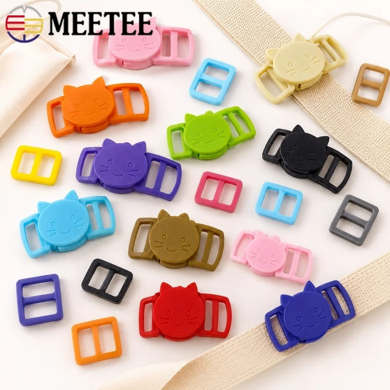 50/100 Sets de Hebillas Deslizantes de Plástico de 10mm para Collares de Mascotas, Ajustables, de Liberación Rápida, para Correas, Paracord, Bolsos y Accesorios de Bricolaje