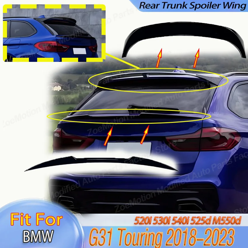 

Rear Trunk Spoiler Lip for BMW G31 Touring 520i 530i 540i 525d M550d 2018-2023 Tail Fin Top Center Wing Splitter Body Kit Tuning