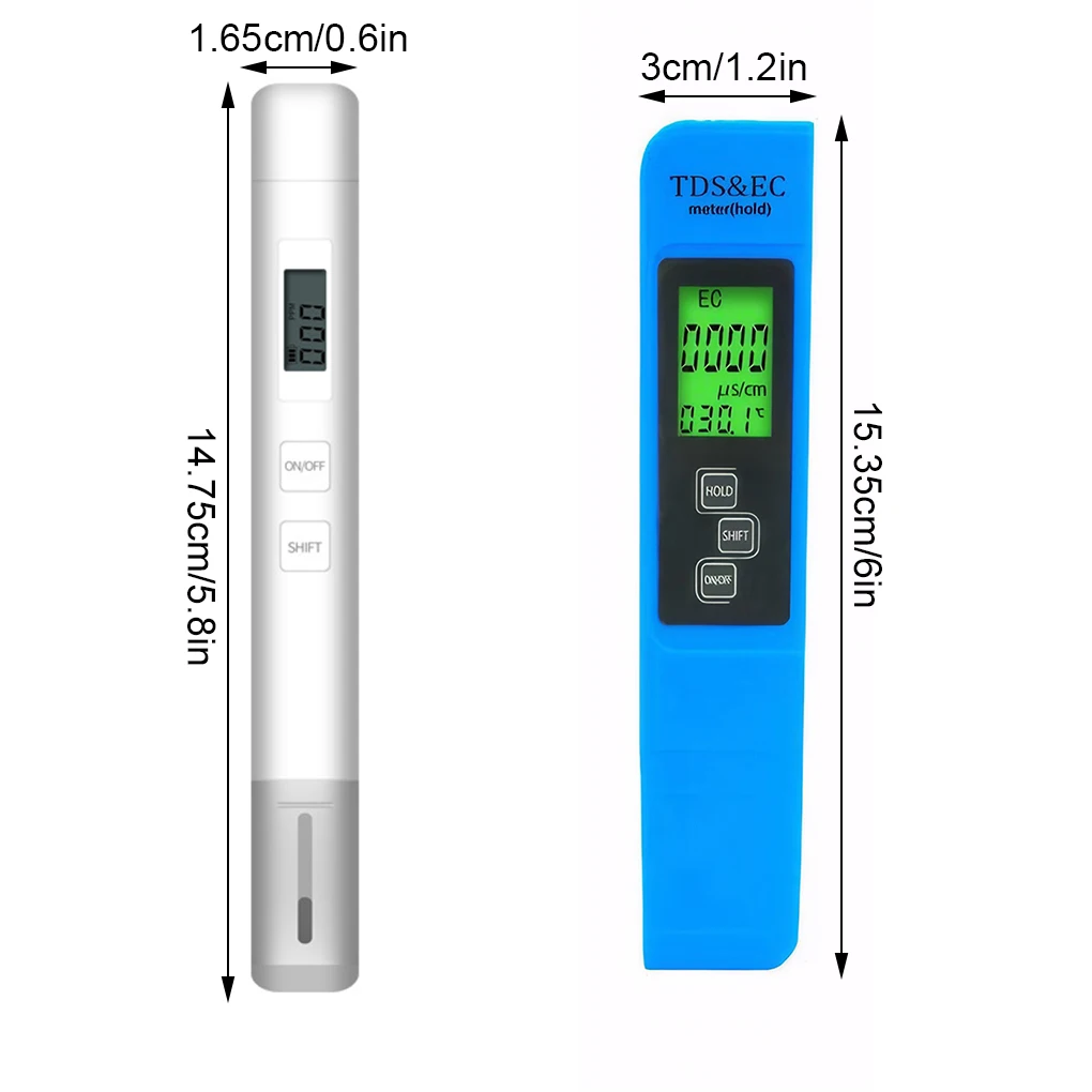 Portable Digital Water Quality Tester TDS EC Meter Multifunctional Water Purity Temperature Meter TEMP PPM Tester PH Meters Tool