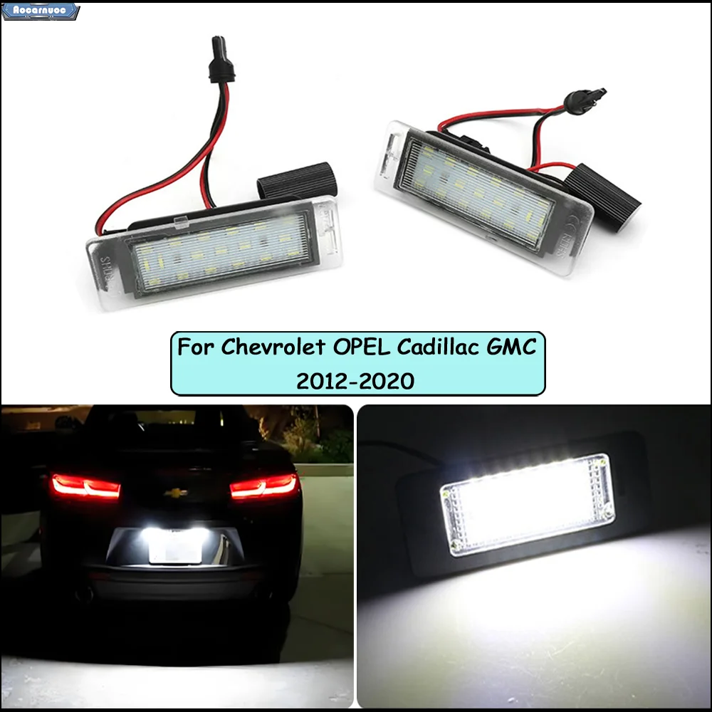 2 pces conduziu luzes da etiqueta da luz da placa de licença compatíveis para chevrolet cruze camaro corvette buick opel cadillac gmc 2012-2020