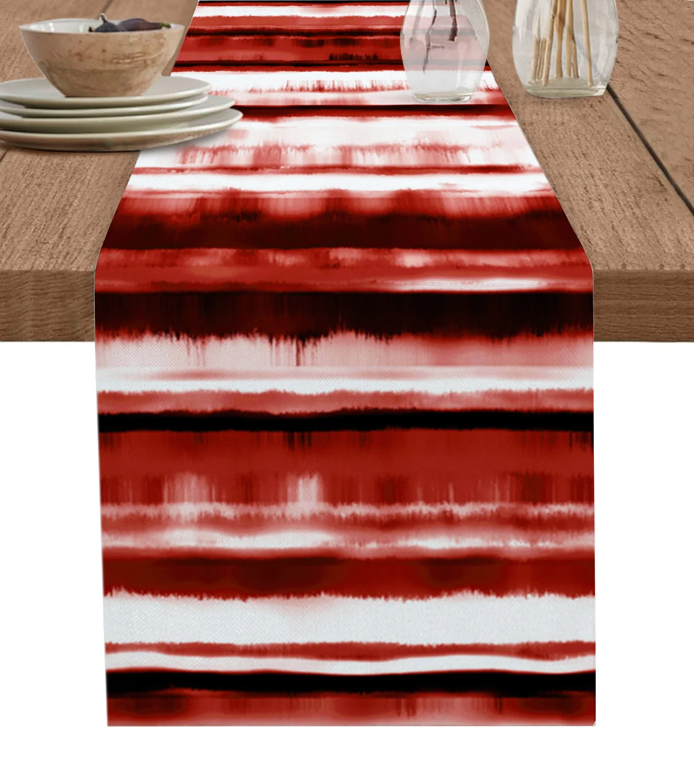 

Watercolor Stripe Abstract Gradient Red Table Runner Decoration Home Decor Dinner Table Decoration Table Decor